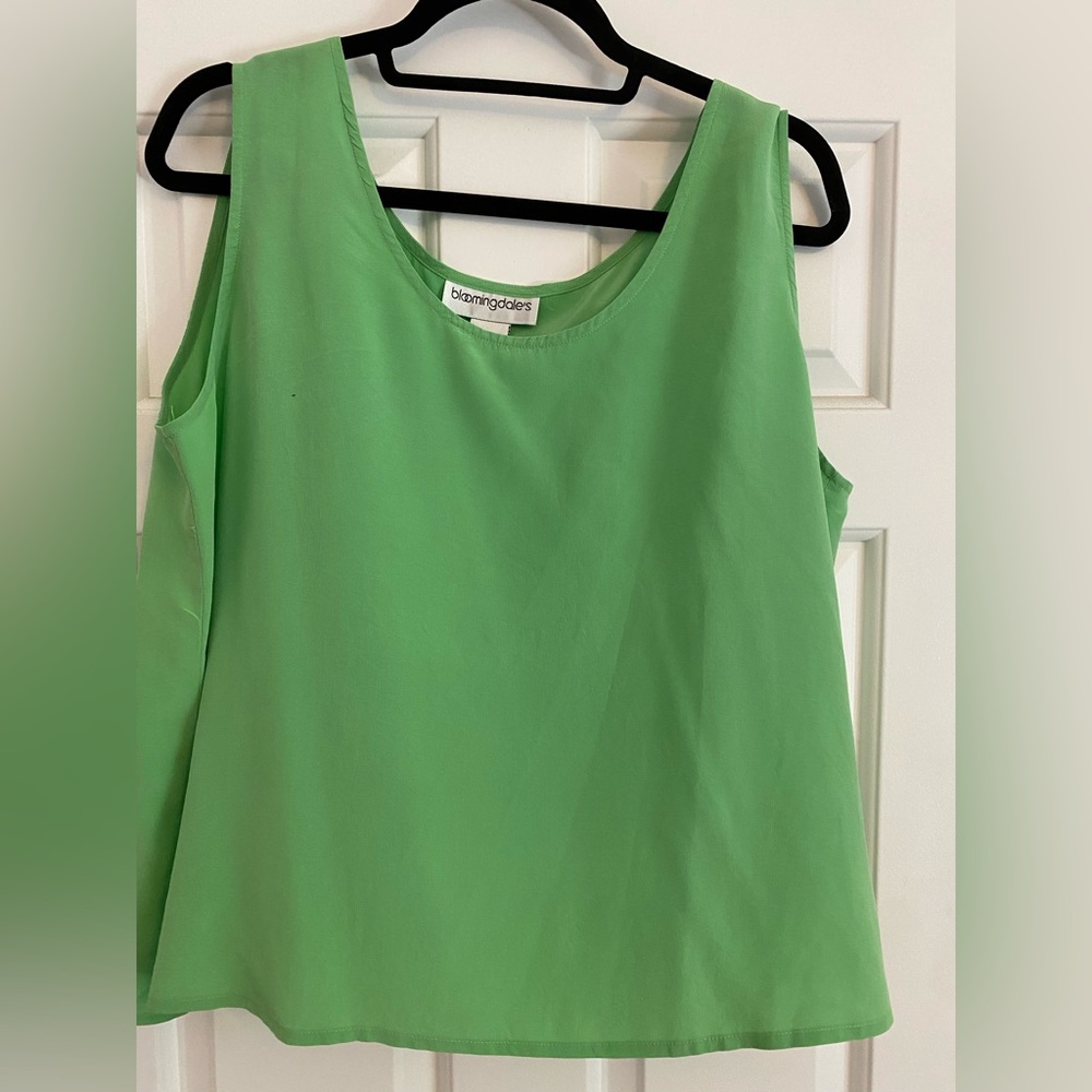 Bloomingdales 100% Silk Scoop Neck Tank Blouse
